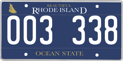 RI license plate 003338