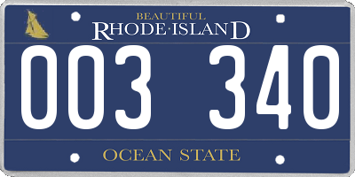 RI license plate 003340