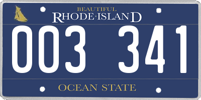 RI license plate 003341