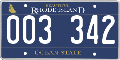 RI license plate 003342