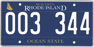 RI license plate 003344