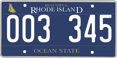 RI license plate 003345