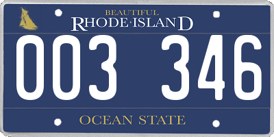RI license plate 003346
