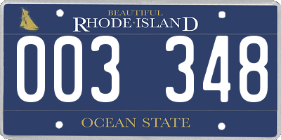 RI license plate 003348