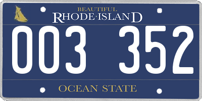 RI license plate 003352