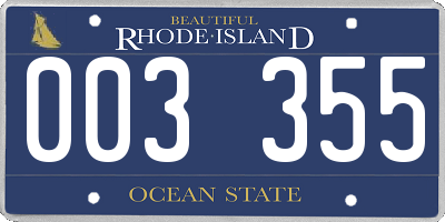 RI license plate 003355