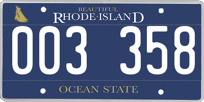 RI license plate 003358