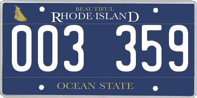 RI license plate 003359