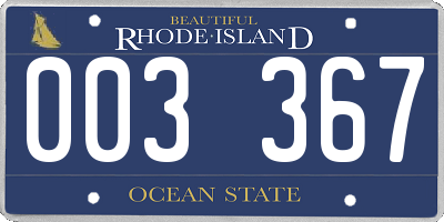 RI license plate 003367