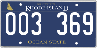 RI license plate 003369