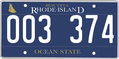 RI license plate 003374