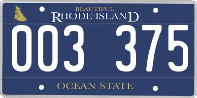 RI license plate 003375