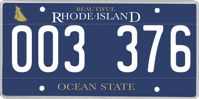 RI license plate 003376