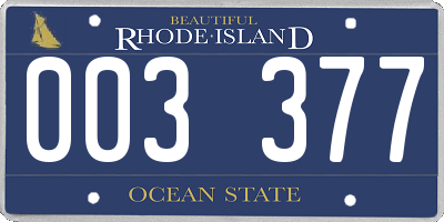 RI license plate 003377