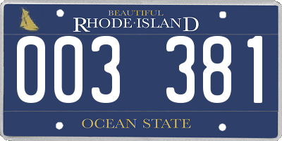 RI license plate 003381