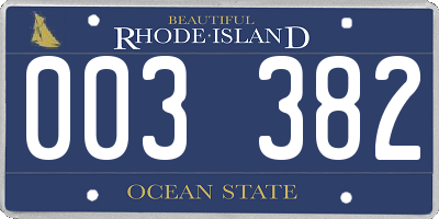 RI license plate 003382