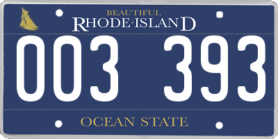 RI license plate 003393