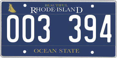 RI license plate 003394