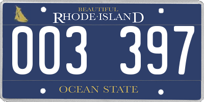 RI license plate 003397