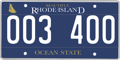 RI license plate 003400