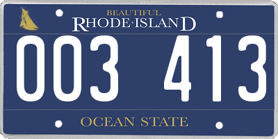 RI license plate 003413