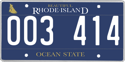 RI license plate 003414