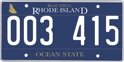 RI license plate 003415