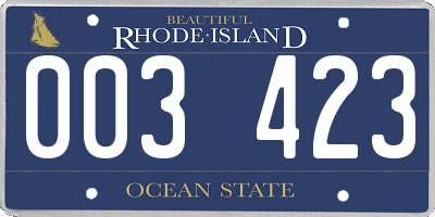 RI license plate 003423