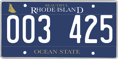 RI license plate 003425