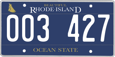 RI license plate 003427