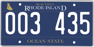 RI license plate 003435