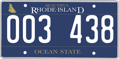 RI license plate 003438