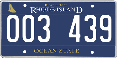 RI license plate 003439