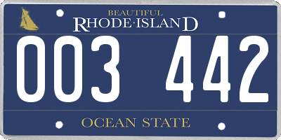 RI license plate 003442