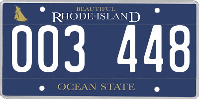 RI license plate 003448