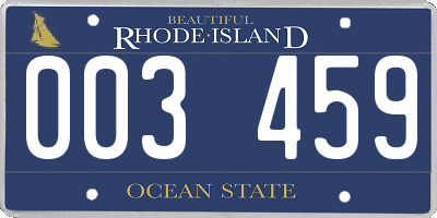 RI license plate 003459