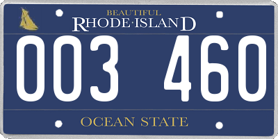 RI license plate 003460