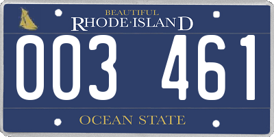 RI license plate 003461