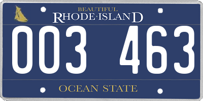RI license plate 003463