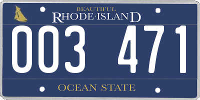 RI license plate 003471