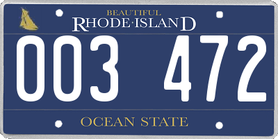 RI license plate 003472