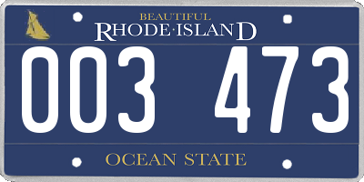 RI license plate 003473