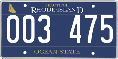RI license plate 003475