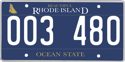 RI license plate 003480