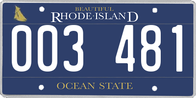 RI license plate 003481