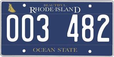 RI license plate 003482