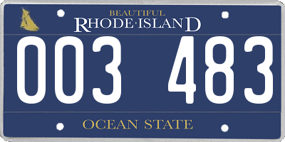 RI license plate 003483