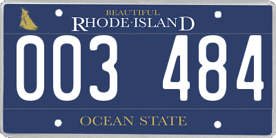 RI license plate 003484