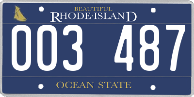 RI license plate 003487
