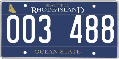 RI license plate 003488